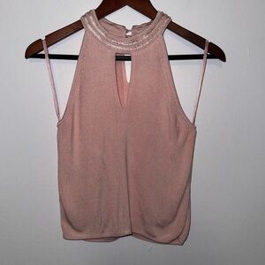 White House Black Market Blush Sleeveless Blouse